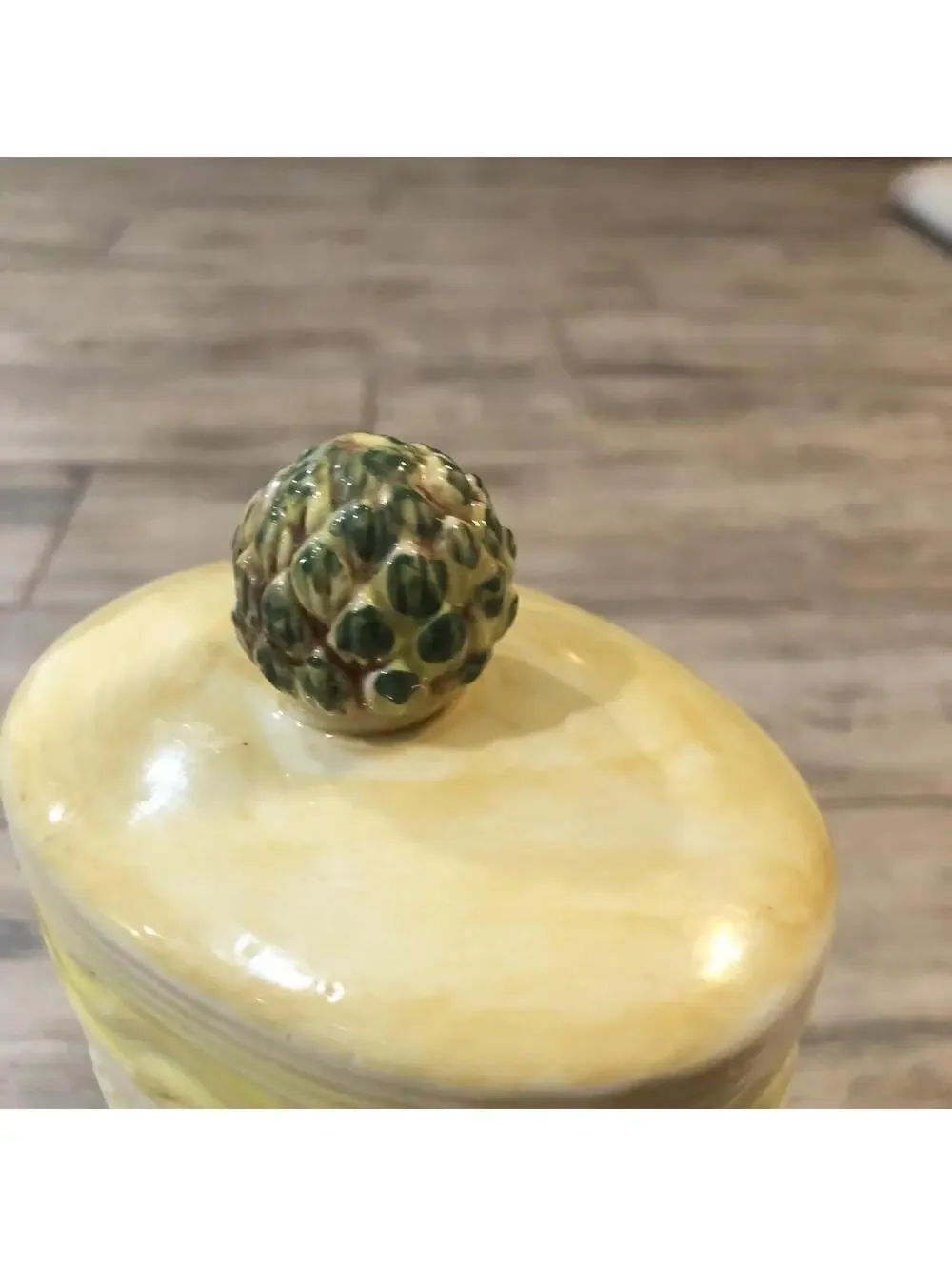 Ceramic‎ Oval Pasta Storage Canister with Lid Artichokes Tuscan Design
